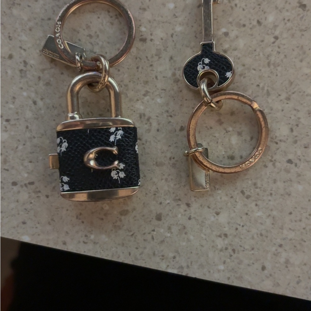 Coach Black and Gold Keychain Set